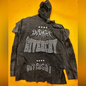 GOING FAST!! Exclusive Givenchy long sleeve hooded distressed tee!